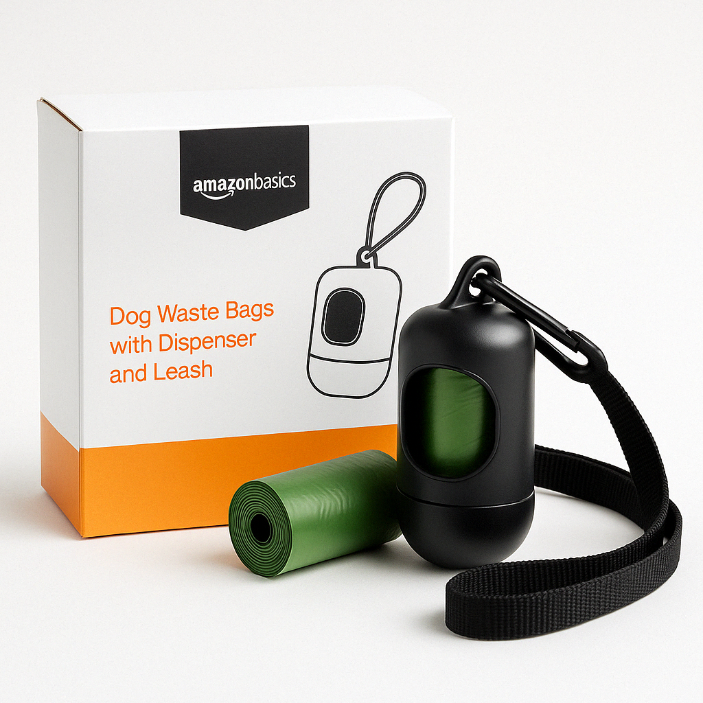 Unscented dog poop bags with dispenser, 300-count, leak-proof and easy-to-use pet waste solution